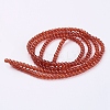 1 Strand Dark Orange Transparent Crackle Glass Round Beads Strands X-CCG-Q001-4mm-09-2