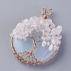 Opalite & Natural Rose Quartz Big Pendants G-G771-B06-2