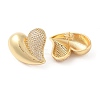 Rack Plating Brass Micro Pave Clear Cubic Zirconia Stud Earrings for Women EJEW-G394-12B-G-1