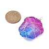 Electroplated Raw Rough Natural Quartz Copper Wire Wrapped Big Pendants PALLOY-JF02283-03-4