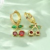 Brass Micro Pave Cubic Zirconia Hoop Earrings EJEW-D322-11G-03-3