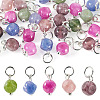 30Pcs Natural Colorful Tourmaline Dice Charms PALLOY-TA00369-2