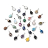 Natural & Synthetic Mixed Gemstone Oval Pendants G-NH0025-15P-1