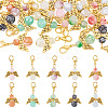 20Pcs 10 Colors Glass Bead with Alloy Pendant Decorations HJEW-TAC0110-1