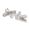 Brass Micro Pave Clear Cubic Zirconia Charms KK-C054-04P-2