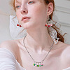 70Pcs 7 Colors Crackle Glass Pendants PALLOY-TADJ00018-7