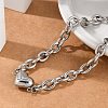 304 Stainless Steel Cable Chain Link Bracelets for Women LS-BJEW-M051-01P-2