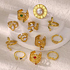 Retro Royal Style 304 Stainless Steel Imitation Pearl Cuff Rings FS-WG343E9-03-3