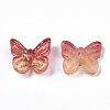 Two Tone Transparent Spray Painted Glass Charms GLAA-N035-08A-G02-2