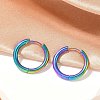 202 Stainless Steel Huggie Hoop Earrings LS-EJEW-F111A-18mm-RC-2