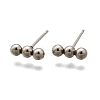 Tarnish Resistant 201 Stainless Steel Beaded Horizontal Bar Stud Earrings with 316 Stainless Steel Pin for Women X-STAS-K238-01P-5