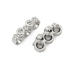 Brass Micro Pave Clear Cubic Zirconia Spacer Bars KK-P302-21B-P-2