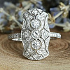 Retro Brass & Cubic Zirconia Finger Rings FS-WGF6FC6-03-1