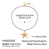 Ocean Theme Natural Amethyst Round Beaded 304 Stainless Steel Pendant Necklaces for Women YQ6110-2-1