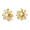 Brass Flower Stud Earrings EJEW-H171-05G-4