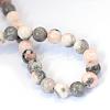 Natural Pink Zebra Jasper Round Bead Strands G-E334-4mm-11-3