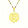 201 Stainless Steel Orthodox Cross Pendant Cable Chain Necklaces for Women FS-WGFDB3C-02-3
