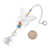 201 Stainless Steel Butterfly Shape & Rainbow Crystal Glass Hanging Suncatcher HJEW-JM04681-3