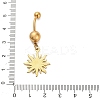 304 Stainless Steel Crystal Rhinestone Carved Barbell Dangle Belly Rings LS-STAS-C147-18A-G-4