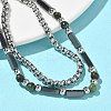 Natural African Turquoise(Jasper) & Non-magnetic Synthetic Hematite Beaded Multi-strand BJEW-Z148-05P-05-4