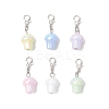 UV Plating Acrylic Mushroom Pendant Decorations HJEW-JM03393-2