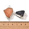 Raw Rough Natural Dyed Quartz Crystal Links Connector Charms G-K189-04S-3