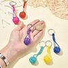16Pcs 8 Colors Polyester & Spandex Cord Braided Ball Keychain for Jewelry Making DIY Crafts KEYC-CJ0001-05-4