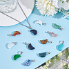 24Pcs 12 Styles Moon Gemstone Pendants G-HY0001-80-4
