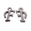 Gunmetal Plated Alloy Letter Pendants LS-PALLOY-P097-03-F-1