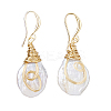 1 Pair Nuggest Natural Pearl Dangle Earrings EJEW-FI0001-89-1