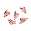 Rack Plating Brass Micro Pave Hot Pink Cubic Zirconia Pendants X-ZIRC-C040-19G-4