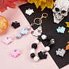 14Pcs 7 Colors Halloween Ghost Food Grade Eco-Friendly Silicone Beads SIL-SC0002-22-4