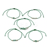 5Pcs 5 Styles Natural Green Aventurine Braided Bead Bracelets BJEW-JB11681-04-4