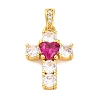 Brass Micro Pave Cubic Zirconia Pendants KK-P288-03G-1