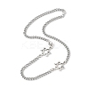 304 Stainless Steel Star of David Link Chain Necklaces NJEW-JN05658-3