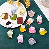 14 Pieces Acrylic Brooch Pins Set Cup Cat and Animal Milk Tea Label Pins Cute Cartoon Animal Badges Pins Creative Backpack Pins Jewelry for Jackets Clothes Hats Decorations JBR111A-5