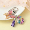 Resin Letter & Acrylic Butterfly Charms Keychain KEYC-YW00001-03-1