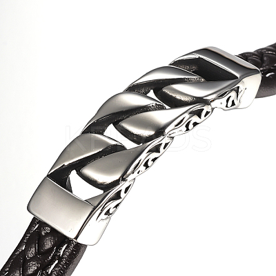 Men's Braided PU Leather Cord Bracelets BJEW-H559-08-1