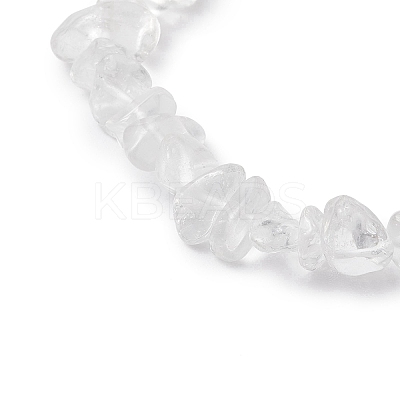Natural Quartz Crystal Chips Stretch Bracelets for Women Men BJEW-JB11341-10-1