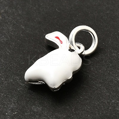 925 Sterling Silver White Enamel Charms STER-H116-01A-S-1
