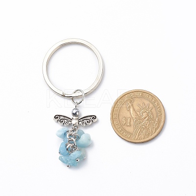 Natural Aquamarine  Keychain KEYC-JKC00382-03-1