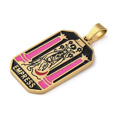 Ion Plating(IP) 304 Stainless Steel Enamel Pendants STAS-Q003-01G-010-1