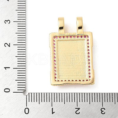 Brass Micro Pave Cubic Zirconia Pendants KK-U053-20G-02-1