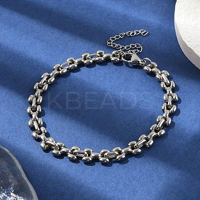 304 Stainless Steel X Link Chains Bracelets for Men & Women BJEW-D042-33P-1