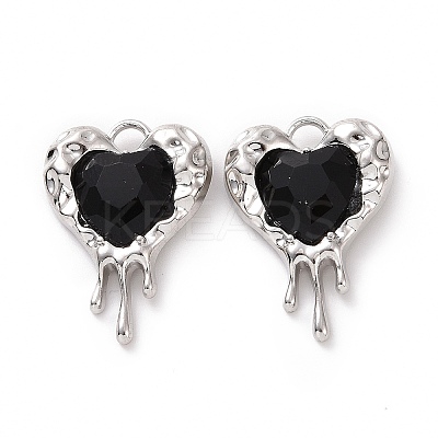 Rack Plating Alloy Glass Pendants X-FIND-I037-21P-03-1