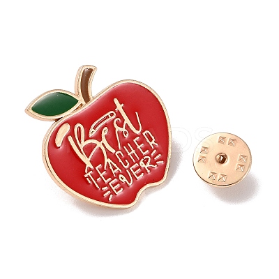 Teacher's Day Theme Rack Plating Light Gold Alloy Brooches X-JEWB-Z016-01KCG-06-1