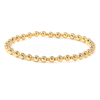 Brass Round Beads Stretch Bracelets for Women QZ7460-2-1