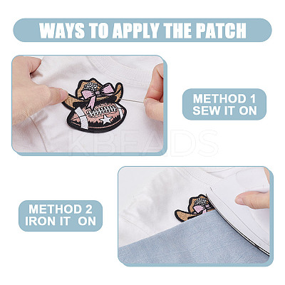 6Pcs 3 Styles Polyester Embroidery Sew on Appliques PATC-FG0002-63-1