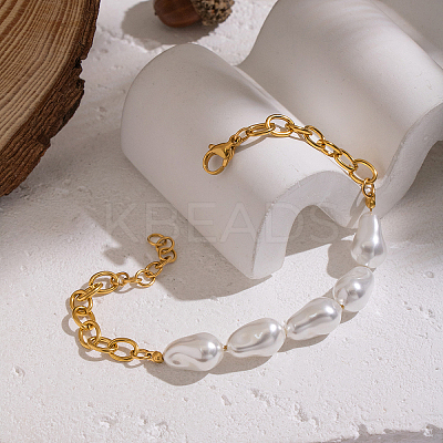 Elegant Natural Pearl Beads Link Bracelets ZR4711-1