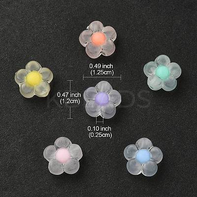 30Pcs 6 Colors Transparent Acrylic Beads TACR-YW0001-96-1